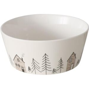 Boltze Home Schaal met winterse dennenboommotief Homewood, Ø15 cm, kleur: beige Boltze Home Schaal met winterse dennenboommotief Homewood, Ø15 cm, kleur: beige