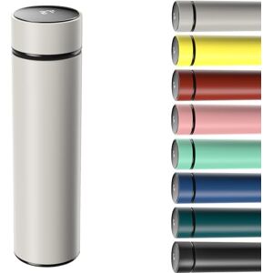 Homealexa 500 ml reiskoffiemokken, 304 roestvrijstalen geïsoleerde waterfles, touchscreen temperatuurmeter, slimme warme en koude mok (grijs) Homealexa 500 ml reiskoffiemokken, 304 roestvrijstalen geïsoleerde waterfles, touchscreen temperatuurmeter, slimme warme en koude mok (grijs)