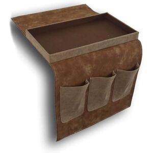 DRW Afstandsbedieningshouder met dienblad voor bank, kunstleer, donkerbruin, 35 x 2 x 70 cm, 35 x 2 x 70 cm DRW Afstandsbedieningshouder met dienblad voor bank, kunstleer, donkerbruin, 35 x 2 x 70 cm, 35 x 2 x 70 cm