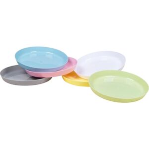 Heku Herbruikbare borden, set van 6 pastel, diameter 18,5 cm, van PP-materiaal, licht en robuust, vaatwasser- en magnetronbestendig Heku Herbruikbare borden, set van 6 pastel, diameter 18,5 cm, van PP-materiaal, licht en robuust, vaatwasser- en magnetronbestendig