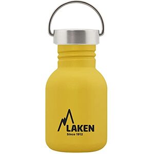 LAKEN Basic drinkfles van roestvrij staal met schroefsluiting en brede opening, 0,35 l, geel LAKEN Basic drinkfles van roestvrij staal met schroefsluiting en brede opening, 0,35 l, geel