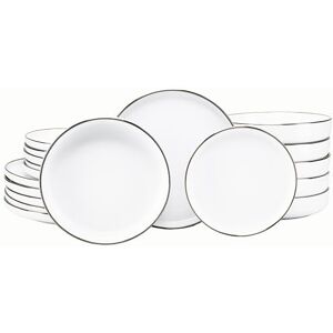 Creatable , 24797, serie Nordic Festive wit, 18-delige serviesset voor 6 personen, bordenset van aardewerk, vaatwasser- en magnetronbestendig, kwaliteitsproductie Creatable , 24797, serie Nordic Festive wit, 18-delige serviesset voor 6 personen, bordenset van aardewerk, vaatwasser- en magnetronbestendig, kwaliteitsproductie