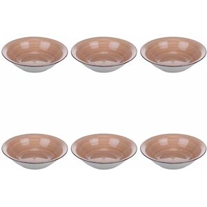Tivoli Set van 6 soepborden, Ø 21,2 cm, van aardewerk, handbeschilderd, terracotta, 4 tinten Tivoli Set van 6 soepborden, Ø 21,2 cm, van aardewerk, handbeschilderd, terracotta, 4 tinten