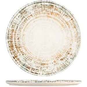 H&H Eris Set van 6 platte borden met rand van porselein, 28 cm, modern design, elegant, voor het serveren van gerechten, beige H&H Eris Set van 6 platte borden met rand van porselein, 28 cm, modern design, elegant, voor het serveren van gerechten, beige
