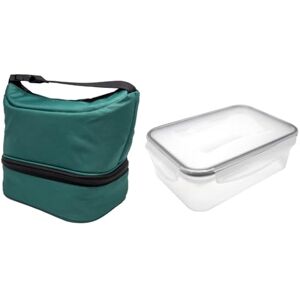 NERTHUS FIH 1512 zwarte thermische lunchtas handtasmodel met vershouddoos 1 l dubbel compartiment ideaal voor werk kantoor NERTHUS FIH 1512 zwarte thermische lunchtas handtasmodel met vershouddoos 1 l dubbel compartiment ideaal voor werk kantoor