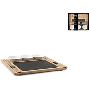 H&H sushi box 9 pezzi in legno e ardesia 24x29 cm H&H sushi box 9 pezzi in legno e ardesia 24x29 cm