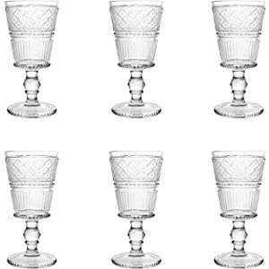 H&H Set van 6 glazen romantiek van transparant glas 24 cl H&H Set van 6 glazen romantiek van transparant glas 24 cl