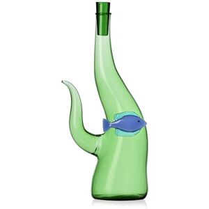 Ichendorf Milano fles algen met blauwe vis, collectie Marine Garden, 70 cl, borosilicaatglas, handgemaakt Ichendorf Milano fles algen met blauwe vis, collectie Marine Garden, 70 cl, borosilicaatglas, handgemaakt