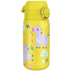 Ion8 Lichtgewicht Stalen Kinderwaterfles, 400 ml/13 oz, Zonder Isolatie, Lekvrij, Makkelijk te Openen, Veilige Vergrendeling, Vaatwasserbestendig, Flipdop, Draaggreep, Duurzaam, Gele Eenhoorns Ion8 Lichtgewicht Stalen Kinderwaterfles, 400 ml/13 oz, Zonder Isolatie, Lekvrij, Makkelijk te Openen, Veilige Vergrendeling, Vaatwasserbestendig, Flipdop, Draaggreep, Duurzaam, Gele Eenhoorns