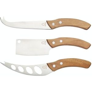 Artesa Artesà Kaasmessenset met acaciahouten handvatten in geschenkdoos, roestvrij staal, 3 stuks, bruin/zilver Artesa Artesà Kaasmessenset met acaciahouten handvatten in geschenkdoos, roestvrij staal, 3 stuks, bruin/zilver