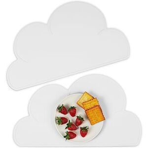 Relaxdays placemat set van 2, baby's en peuters, antislip onderlegger, siliconen, B x D: 47,5 x 26,5, lichtgrijs Relaxdays placemat set van 2, baby's en peuters, antislip onderlegger, siliconen, B x D: 47,5 x 26,5, lichtgrijs