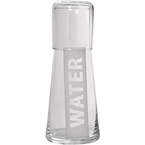 DRW Nachtset fles en glas van transparant glas, 700 ml DRW Nachtset fles en glas van transparant glas, 700 ml
