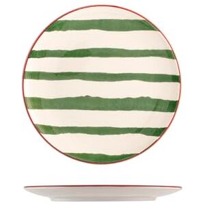 H&H Set van 6 borden voor vruchten, kerststrepen, 20 cm H&H Set van 6 borden voor vruchten, kerststrepen, 20 cm