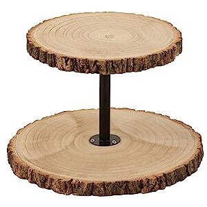 J-Line dienblad 2 niveaus hout naturel J-Line dienblad 2 niveaus hout naturel