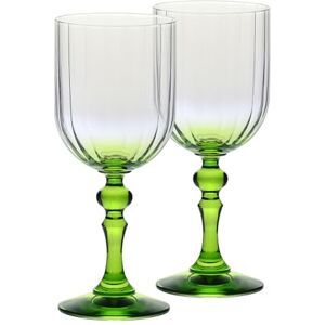 Krosno Wijnglazen 300 ml met lichtgroene steel, set van 2 – voor rode en witte wijn, mocktails en water – loodvrij kristal – vaatwasserbestendig – Celebration Moments Bubble Krosno Wijnglazen 300 ml met lichtgroene steel, set van 2 – voor rode en witte wijn, mocktails en water – loodvrij kristal – vaatwasserbestendig – Celebration Moments Bubble