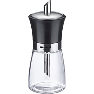 Westmark suikerstrooier, inhoudscapaciteit: 190 ml, glas/roestvrij staal/kunststof, Blacky, transparant/zwart/zilver, 63592260 Westmark suikerstrooier, inhoudscapaciteit: 190 ml, glas/roestvrij staal/kunststof, Blacky, transparant/zwart/zilver, 63592260