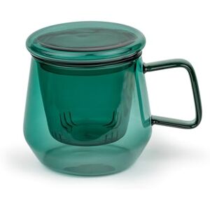 Bredemeijer Theeglas 350 ml met glazen theefilter en glazen deksel enkelwandige transparante groene "Tea for One" glazen theekop voor 1 kopje losse thee Bredemeijer Theeglas 350 ml met glazen theefilter en glazen deksel enkelwandige transparante groene "Tea for One" glazen theekop voor 1 kopje losse thee