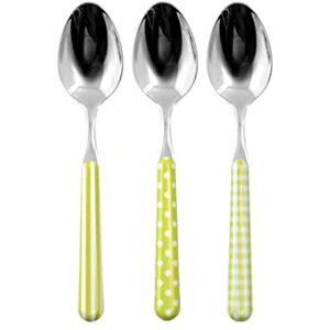 HOME Provence Set van 6 lepels van roestvrij staal, groen decor HOME Provence Set van 6 lepels van roestvrij staal, groen decor