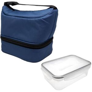 NERTHUS FIH 1511 zwarte thermische lunchtas handtasmodel met vershouddoos 1 l dubbel compartiment ideaal voor werk kantoor NERTHUS FIH 1511 zwarte thermische lunchtas handtasmodel met vershouddoos 1 l dubbel compartiment ideaal voor werk kantoor