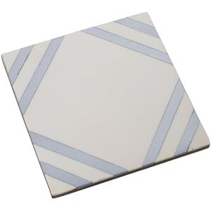 DRW Set van 4 onderzetters van hars en hout in wit en blauw, 10 x 10 x 0,6 cm DRW Set van 4 onderzetters van hars en hout in wit en blauw, 10 x 10 x 0,6 cm
