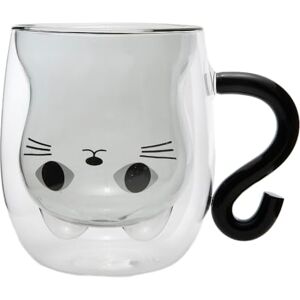 lachineuse Zwarte Kawaii-kattenmok Dubbelwandig Glas Kattenstaarthandvat Inhoud 300 ml Koffie, Thee, Warme Chocolade, Cappuccino Japanse Deco Mok Cadeau-idee Japan Azië lachineuse Zwarte Kawaii-kattenmok Dubbelwandig Glas Kattenstaarthandvat Inhoud 300 ml Koffie, Thee, Warme Chocolade, Cappuccino Japanse Deco Mok Cadeau-idee Japan Azië