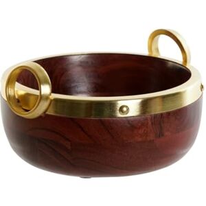 Home ESPRIT Schaal Bruin Goud Aluminium Acacia 19 x 17 x 10 cm Home ESPRIT Schaal Bruin Goud Aluminium Acacia 19 x 17 x 10 cm