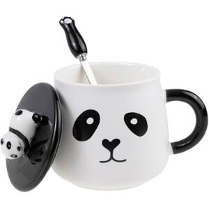 lachineuse PANDA COLLECTION mok – FUNNY Panda – met deksel en lepel – inhoud: lachineuse PANDA COLLECTION mok – FUNNY Panda – met deksel en lepel – inhoud: