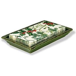 Boston International October Hill Ceramic Guest Towel Caddy/Tray, groen Boston International October Hill Ceramic Guest Towel Caddy/Tray, groen