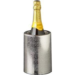 ABEL DESIGN , Wijnkoeler 1 fles, wijnfleshouder gemaakt van slagvast kunststof, flessenhouder metallic, zilver, buitenmaat 12,5 cm, binnenmaat 9,5 cm, hoogte 18 cm, gemaakt in Italië ABEL DESIGN , Wijnkoeler 1 fles, wijnfleshouder gemaakt van slagvast kunststof, flessenhouder metallic, zilver, buitenmaat 12,5 cm, binnenmaat 9,5 cm, hoogte 18 cm, gemaakt in Italië