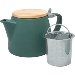 NERTHUS FIH 1614 Porseleinen theepot met theezeef, 500 ml, theepot voor thee en thee, afneembaar roestvrijstalen filter, bamboedeksel, theepot met zeef, groen NERTHUS FIH 1614 Porseleinen theepot met theezeef, 500 ml, theepot voor thee en thee, afneembaar roestvrijstalen filter, bamboedeksel, theepot met zeef, groen
