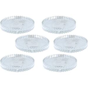 Dekohelden24 Kaarsenbord/kaarsenonderzetter/kaarsenhouder/onderzetters van glas in 6-delige set, rond, helder/transparant, afmetingen H/Ø ca. 1,5 x 10 cm Dekohelden24 Kaarsenbord/kaarsenonderzetter/kaarsenhouder/onderzetters van glas in 6-delige set, rond, helder/transparant, afmetingen H/Ø ca. 1,5 x 10 cm