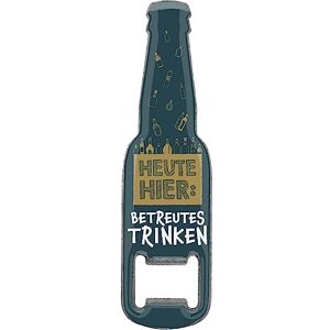 GRUSS & CO Flesopener motief "Heute hier: Begeleid drinken" grappige flesopener met magneet mannencadeau, feestgeschenk 48600 GRUSS & CO Flesopener motief "Heute hier: Begeleid drinken" grappige flesopener met magneet mannencadeau, feestgeschenk 48600