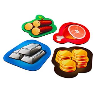 PLAYMATS Mok Coasters Resources Goud, Wood, Silver Bars, Meat 4 Stuks PLAYMATS Mok Coasters Resources Goud, Wood, Silver Bars, Meat 4 Stuks