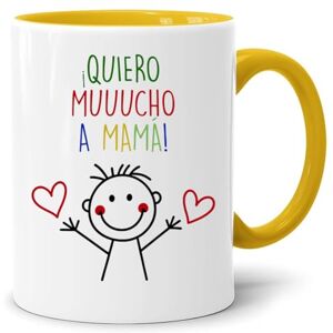 Jungle Mug Kleurrijke mok voor mama met Spaanse spreuk 'Quiero muuuucho a Mamá! Liefdevol cadeau van kinderen voor Moederdag of verjaardag Jungle Mug Kleurrijke mok voor mama met Spaanse spreuk 'Quiero muuuucho a Mamá! Liefdevol cadeau van kinderen voor Moederdag of verjaardag