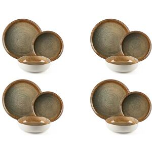 Excelsa Demetra Bordenservies, 12-delig, keramiek, reactief effect, voor 4 personen Excelsa Demetra Bordenservies, 12-delig, keramiek, reactief effect, voor 4 personen