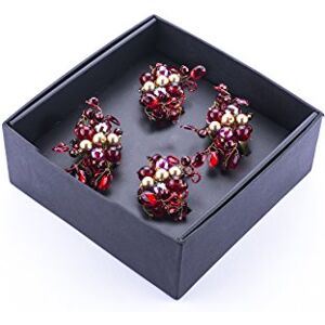 LegendArte LH-010 servetringen servetringen sieraden, metaal, rood/goud, 19 x 19 x 7 cm, 4 eenheden LegendArte LH-010 servetringen servetringen sieraden, metaal, rood/goud, 19 x 19 x 7 cm, 4 eenheden