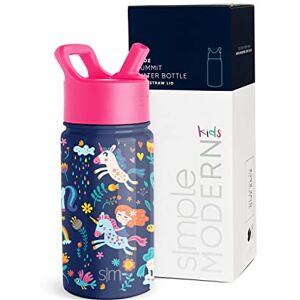 Simple Modern Summit Drinkfles met rietje voor kinderen, herbruikbare geïsoleerde roestvrijstalen drinkfles voor meisjes en kinderen, 415 ml, Unicorn Rainbows Simple Modern Summit Drinkfles met rietje voor kinderen, herbruikbare geïsoleerde roestvrijstalen drinkfles voor meisjes en kinderen, 415 ml, Unicorn Rainbows