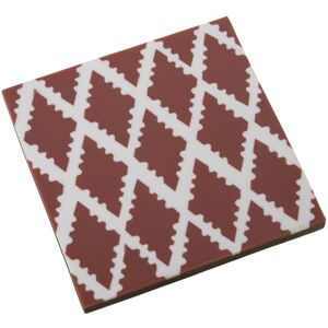 DRW Set van 4 onderzetters van kunsthars in rood en wit, 10 x 10 x 0,8 cm DRW Set van 4 onderzetters van kunsthars in rood en wit, 10 x 10 x 0,8 cm