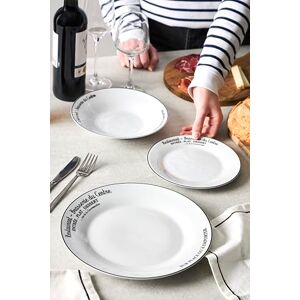 Delys-By-Verceral Delys 545958 porseleinen tafelservies, 18-delig, voor 6 personen, platte borden, diepe borden, dessertborden, Brasserie decor uit het midden Delys-By-Verceral Delys 545958 porseleinen tafelservies, 18-delig, voor 6 personen, platte borden, diepe borden, dessertborden, Brasserie decor uit het midden