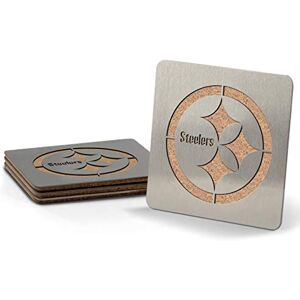 YouTheFan NFL Pittsburgh Steelers Boaster roestvrij stalen onderzetter, set van 4 YouTheFan NFL Pittsburgh Steelers Boaster roestvrij stalen onderzetter, set van 4