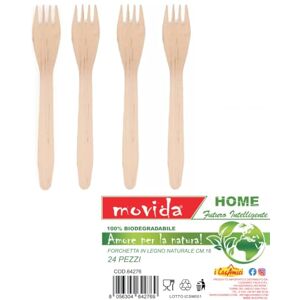 I CASAMICI Vorken van bamboe, biologisch afbreekbaar, verpakking van 24 stuks, 16 cm I CASAMICI Vorken van bamboe, biologisch afbreekbaar, verpakking van 24 stuks, 16 cm