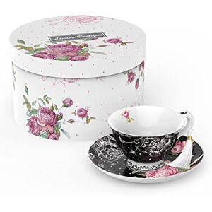 London Boutique Theekop en Schotel Set 1 Afternoon Theeset Nieuwe Bone China Vintage Flora Geschenkdoos 200m (zwart) London Boutique Theekop en Schotel Set 1 Afternoon Theeset Nieuwe Bone China Vintage Flora Geschenkdoos 200m (zwart)