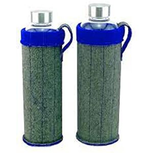 monkano Drinkfles van borosilicaatglas, 750 ml, antraciet/blauw monkano Drinkfles van borosilicaatglas, 750 ml, antraciet/blauw