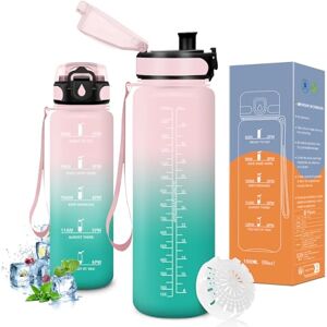 Vikaster Drinkfles, 1,5 l, grote drinkflessen, geschikt voor koolzuurhoudende dranken, lekvrij, sportfles voor fitness, outdoor Vikaster Drinkfles, 1,5 l, grote drinkflessen, geschikt voor koolzuurhoudende dranken, lekvrij, sportfles voor fitness, outdoor
