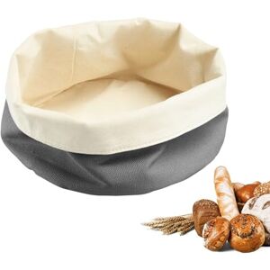 Westmark ronde broodzak – stoffen broodmand voor brood, broodjes, gebak & fruit – moderne broodopberger van katoen – antraciet/beige, ø 20 x 12 cm Westmark ronde broodzak – stoffen broodmand voor brood, broodjes, gebak & fruit – moderne broodopberger van katoen – antraciet/beige, ø 20 x 12 cm