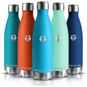 Grsta Drinkfles, roestvrij staal, 750 ml, dubbelwandig, geschikt voor koolzuurhoudende dranken, thermoskan houdt 12 uur warm, 24 uur koud, blauw Grsta Drinkfles, roestvrij staal, 750 ml, dubbelwandig, geschikt voor koolzuurhoudende dranken, thermoskan houdt 12 uur warm, 24 uur koud, blauw