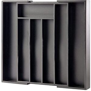 MASS DYNAMIC Besteklade organizer, uitbreidbaar bamboe bestek lade voor keukengerei, verstelbare zilverwerk en bestek houder, 7 sleuven opslag voor lepels vorken messen (zwart) MASS DYNAMIC Besteklade organizer, uitbreidbaar bamboe bestek lade voor keukengerei, verstelbare zilverwerk en bestek houder, 7 sleuven opslag voor lepels vorken messen (zwart)