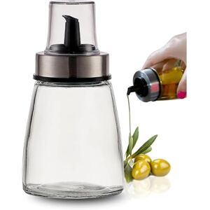 PARENCE .- 200 ml oliefles met schenkdop Dispenser van glas en roestvrij staal Container voor olie, azijn, saus 6,5x6,5x12,5 cm Nauwkeurig schenken zonder te druppelen PARENCE .- 200 ml oliefles met schenkdop Dispenser van glas en roestvrij staal Container voor olie, azijn, saus 6,5x6,5x12,5 cm Nauwkeurig schenken zonder te druppelen