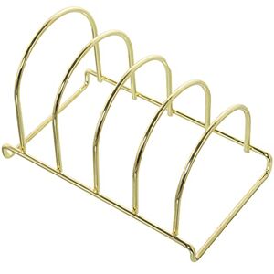 DRW Tablethouder voor 4 dienbladen van metaal in goud, 20 x 12 x 13 cm DRW Tablethouder voor 4 dienbladen van metaal in goud, 20 x 12 x 13 cm