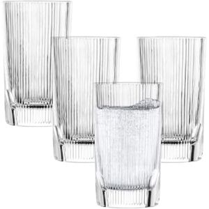 Schott Zwiesel Allround Fave Drinkglas (set van 4), modern drinkglas met geribbelde rand en uitsparingen, vaatwasmachinebestendige glazen bekers (art.nr. 124304) Schott Zwiesel Allround Fave Drinkglas (set van 4), modern drinkglas met geribbelde rand en uitsparingen, vaatwasmachinebestendige glazen bekers (art.nr. 124304)